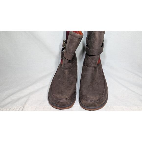 Chaco Womens Hopi Leather Boots Sz 8 Red Brick Performance Wool Adjustable - Picture 6 of 9